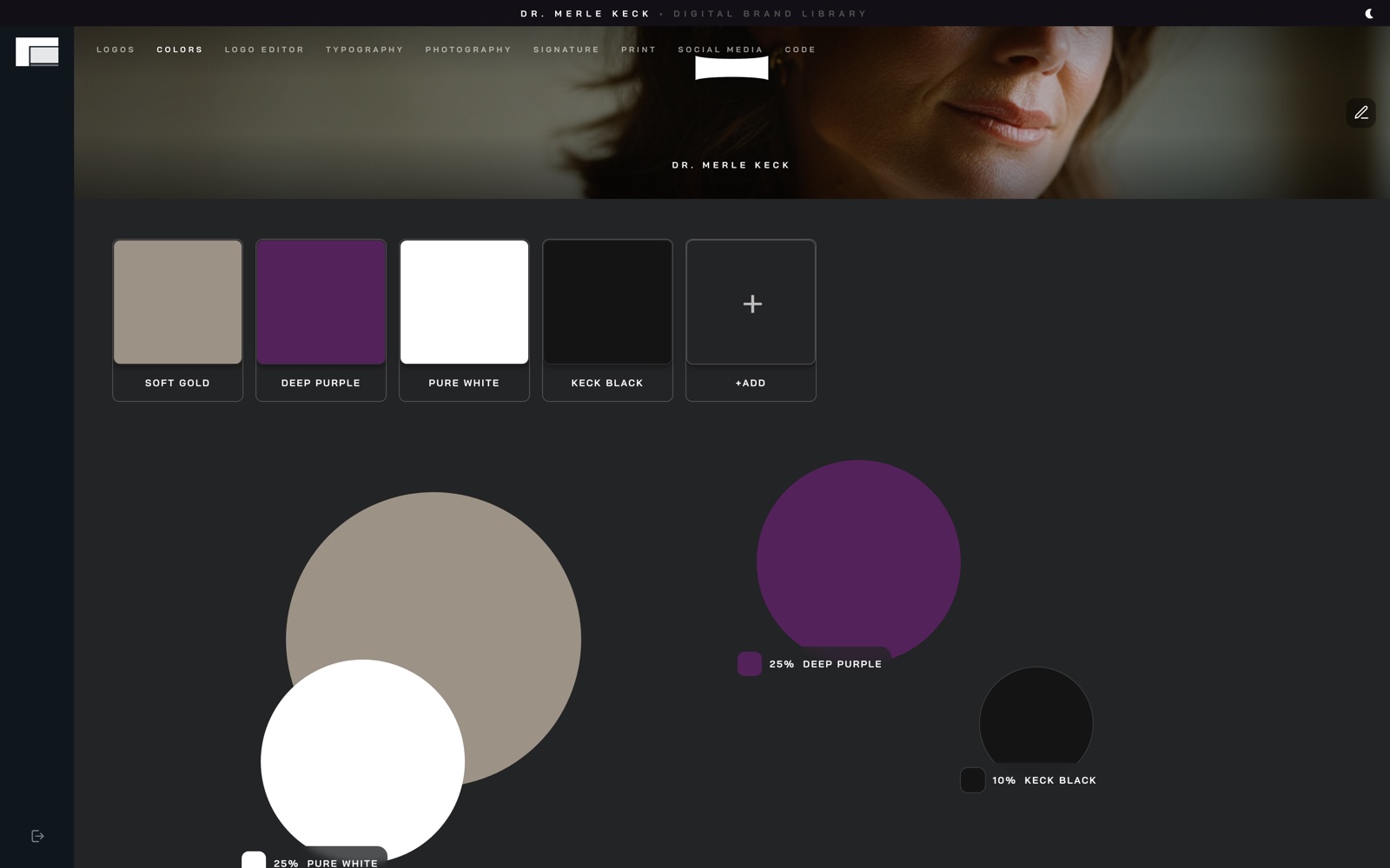 FRONT STYLE color chapter with palette cards and balance bubbles